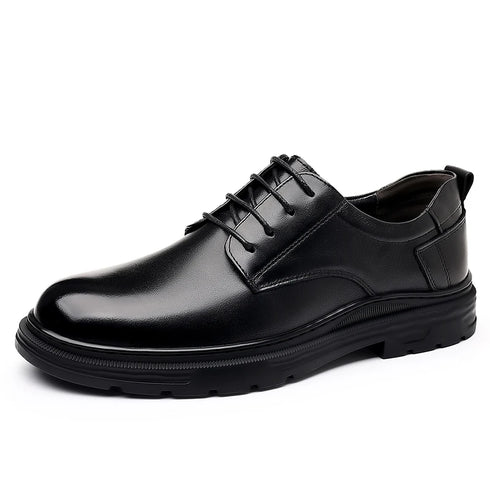 Men's Leather Oxford Shoes for Business and Office Wear Comfortable Slip-Resistant Flats